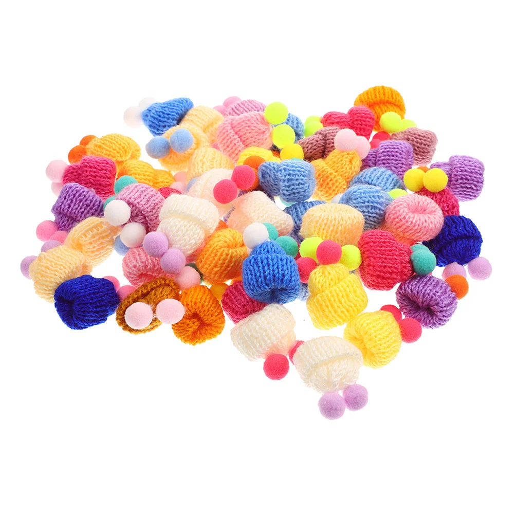 

60 Pcs Toy Room Mini Beanie Hats Bottles Christmas Craft Yarn Small for Crafts