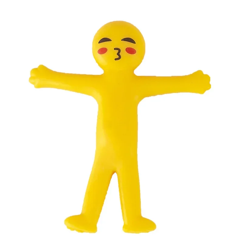 5pcs Stress Relief Toy Release Yellow Little Man Decompression Toy Mini Pull Stretch Yellow Man Pinch Joy Children\'s Toy Gifts