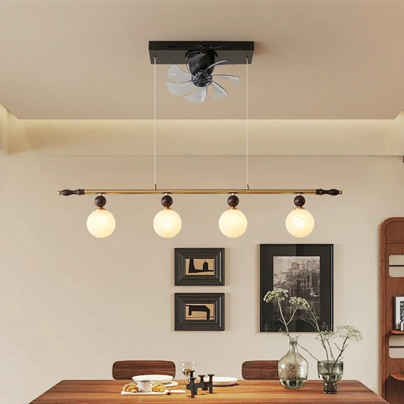 French style, medieval style, living room, chandelier, fan, new model.