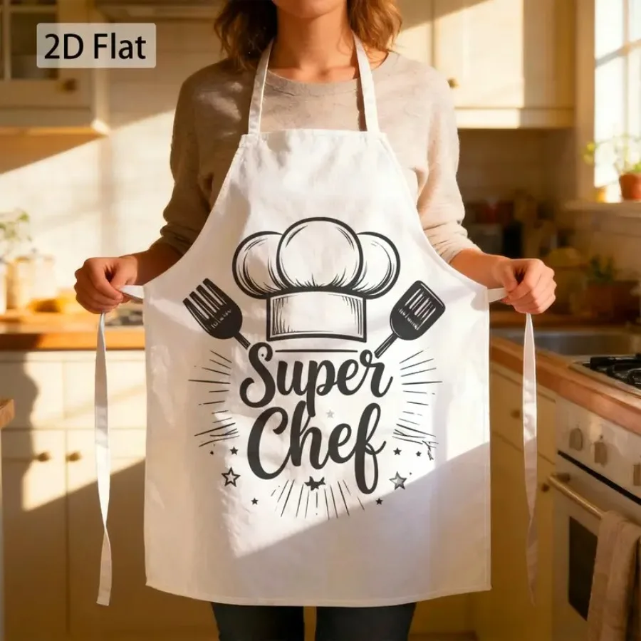 

Фартук шеф-повара с вдохновляющим дизайном в виде шапки и инструментов, с ярким юмористическим мотивационным принтом, 27 x 22 дюйма (68 x 55 см), 1 шт.