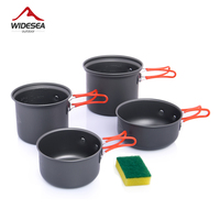 2-3person Non-stick camping Pots Pans Portable Outdoor Camping Hiking Cooking Set Cookware travel tableware