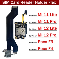 New For Xiaomi Mi 11 12 Lite Pro Poco F3 F4 5G SIM Card Holder Tray Slot Reader Socket Flex Cable