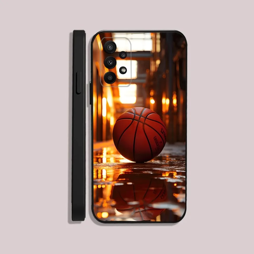 Basketball Basket Sports Phone Case For Samsung S24,23,22,30,21,10,9,Ultra,Plus,Lite,FE,5G Black Soft Case