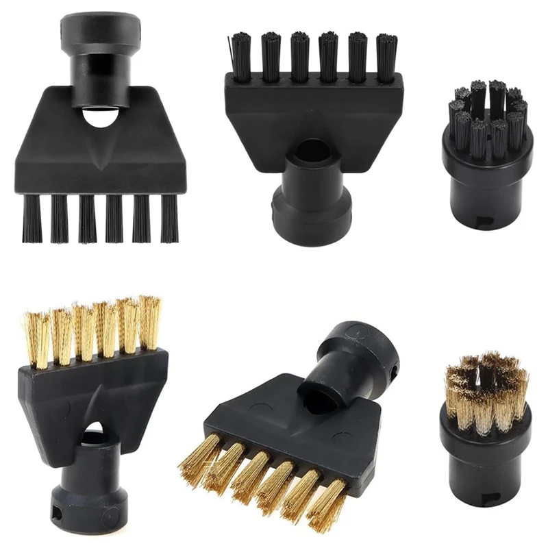 Brush Attachment Set Includes Round Brush Sets Flat Brush Heads Plastic Replacement Parts For Karcher SC1 SC2 SC4 SC5