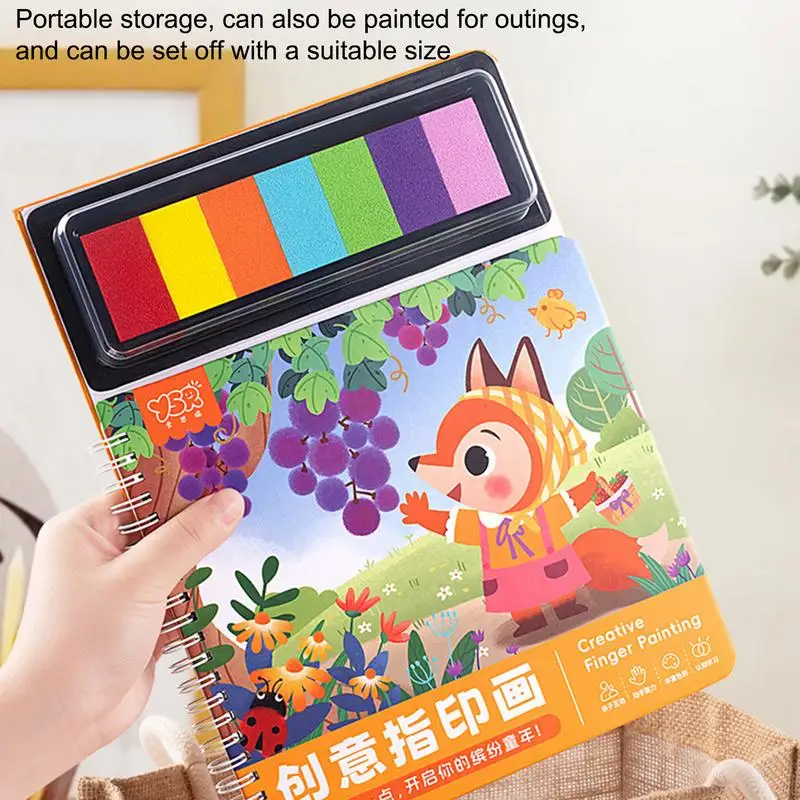 Fingerprint Drawing Book For Kids Fingerprint Painting Activity Set Children's Graffiti Coloring Book Ink Pad Painting Pigment