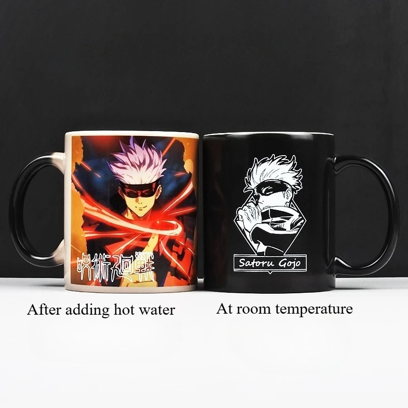 Jujutsu Kaisen taza de agua que cambia de Color Gojo Satoru Geto Suguru periféricos de animé lindo dibujos animados originalidad modelado taza de cerámica