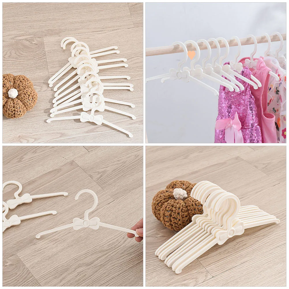 

5 White Mini Hangers Small Plastic Baby Infant Pet Clothes Hanger Set Delicate Closet Storage Solution