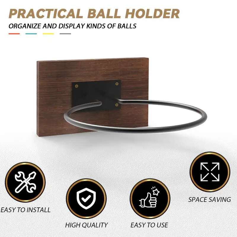 Fußball Halter Holz Metall Fußball Wand Rack Ball Display-ständer Wand Rack Lagerung Rack Ball Organizer Fußball Wand Halterung