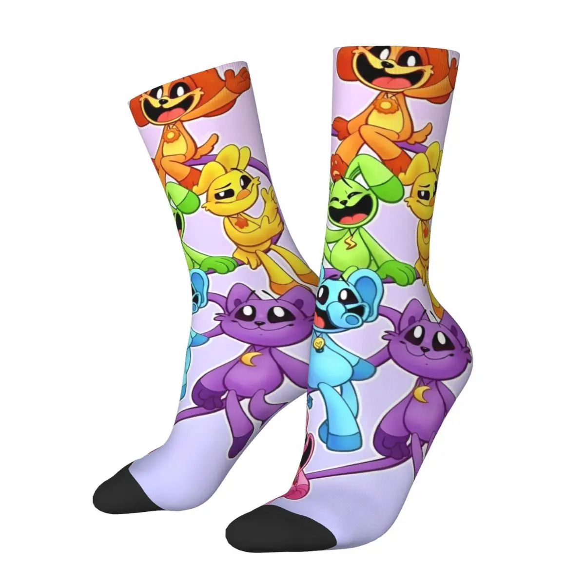 Smiling Catnap Stockings Critters Funny Cartoon Graphic Socks Autumn Anti-Slip Socks Adults Men Outdoor Medium Soft Socks