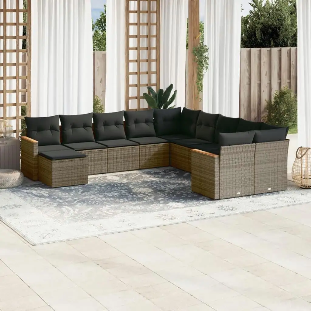 

Large Grey PE Rattan Modular Garden Sofa Set Outdoor Furniture Comfortable Seating for Patio Balcony Backyard Relaxation
