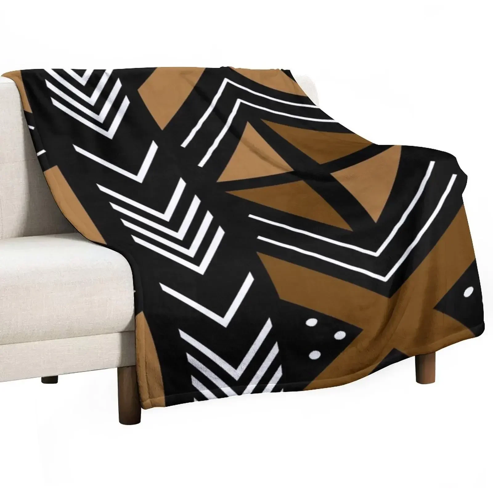 

African Mudcloth Bogolan Pattern Throw Blanket Quilt Luxury Thicken Plush Hairys Blankets