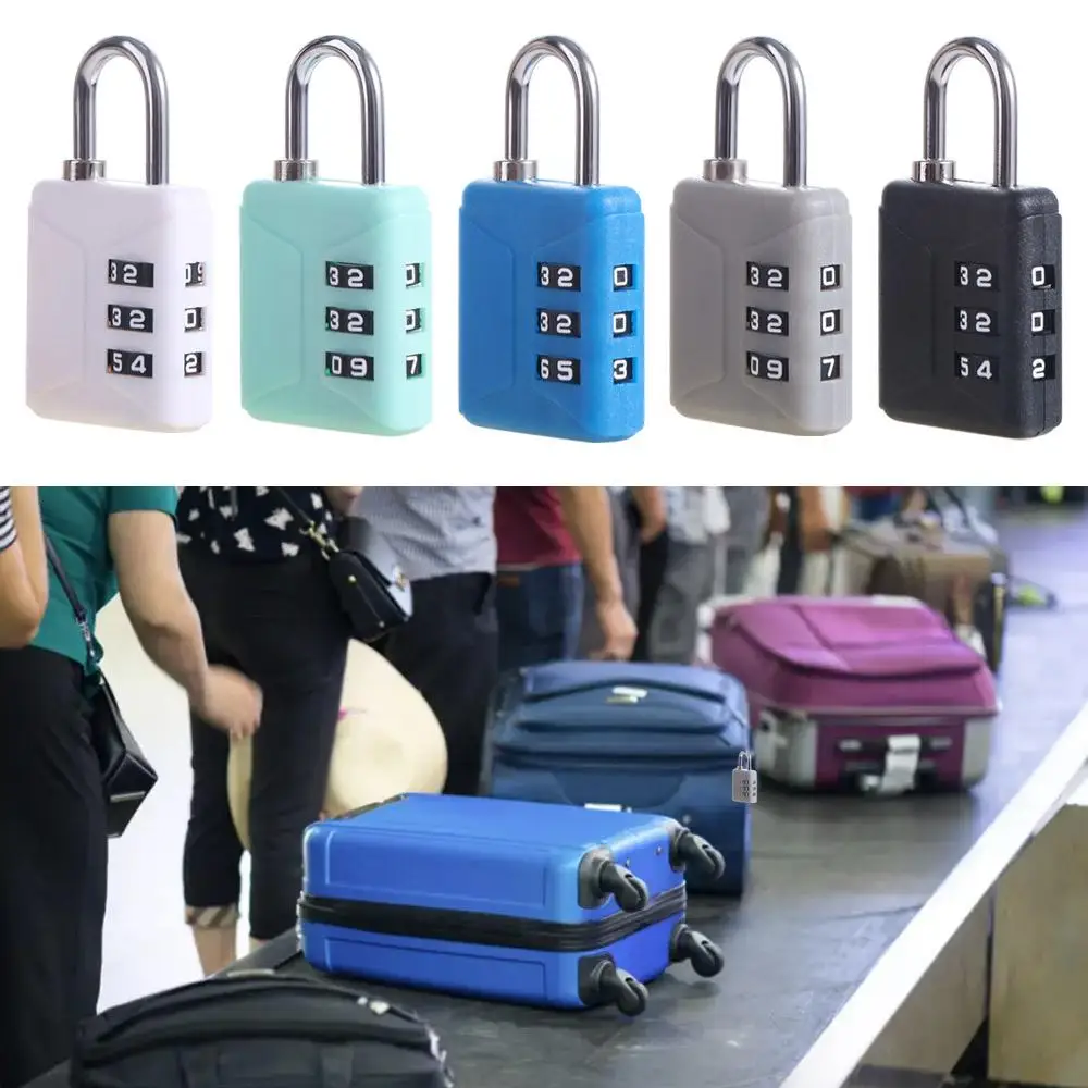 3 Dial Digit Suitcase Combination Lock Anti-theft Waterproof Mini Password Padlock Security Backpack Padlock Customs Code Lock