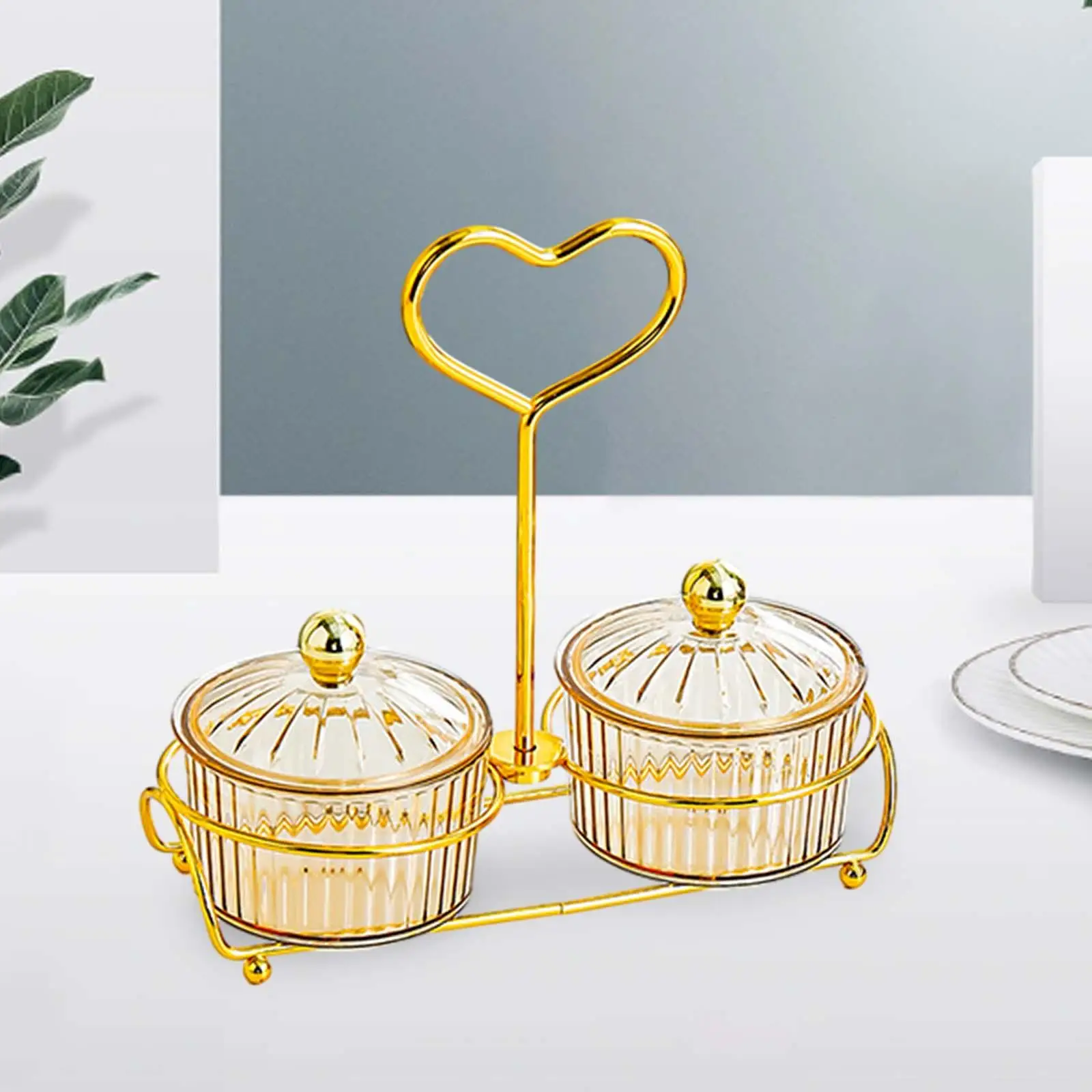 Divided Condiment Tray with Lids PP Plastic Serving Bowls for Party Snack Fruit Dessert Platter Kitchen Dining Table Decor