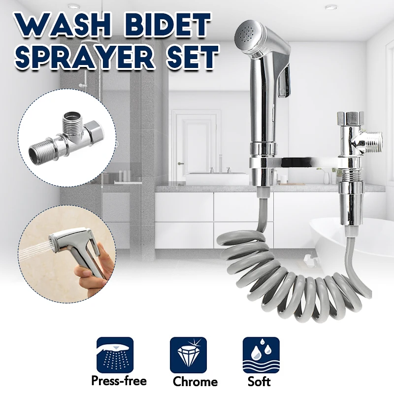 4 Stks/set Handheld Bidet Sproeier Set Spuit Guns Douche Handheld Hand Bidet Kraan Bad Tap Handspuit Douchekop