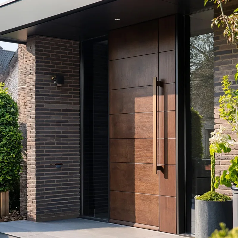 Entry Door Thai Villa Anti-theft Oak Custom Swing Door Rural Gate Solid Wood Light Luxury Villa Light Luxury Anti-theft
