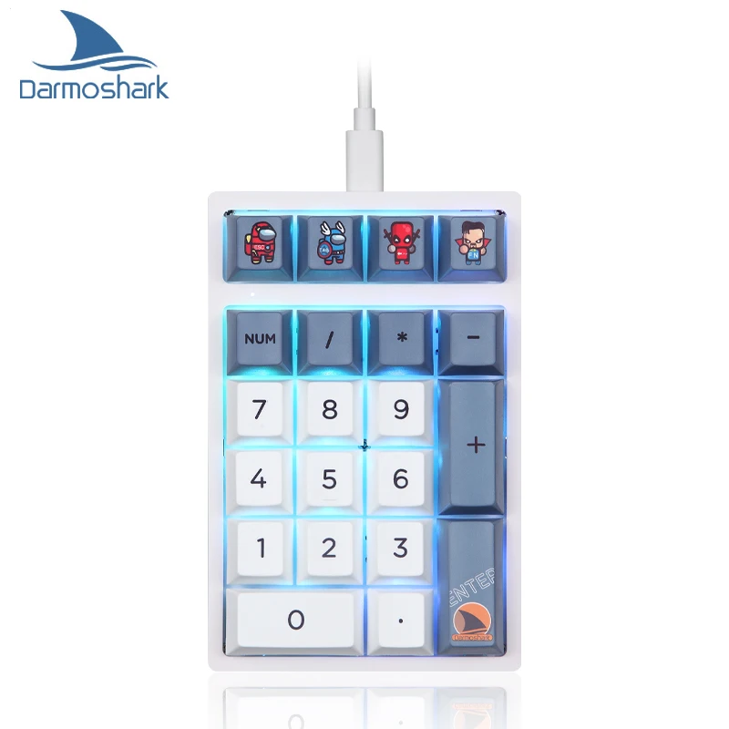 Darmoshark Mini K3 QMK RGB Numeric Mechanical Wired Keypad 21 Key Numpad Keyboard Huano Switch Macro Drive For Computer Laptop