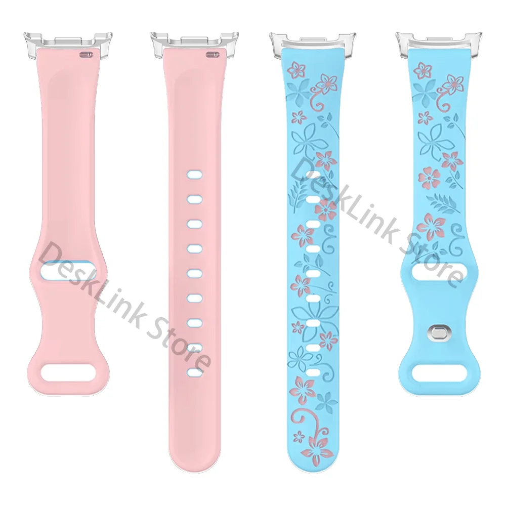 Samsung Galaxy Watch 8 40mm/44mm、8 Classic 46mm、Galaxy Watch Ultra 47mm対応 レディース シリコン彫刻ブレスレット/バンド