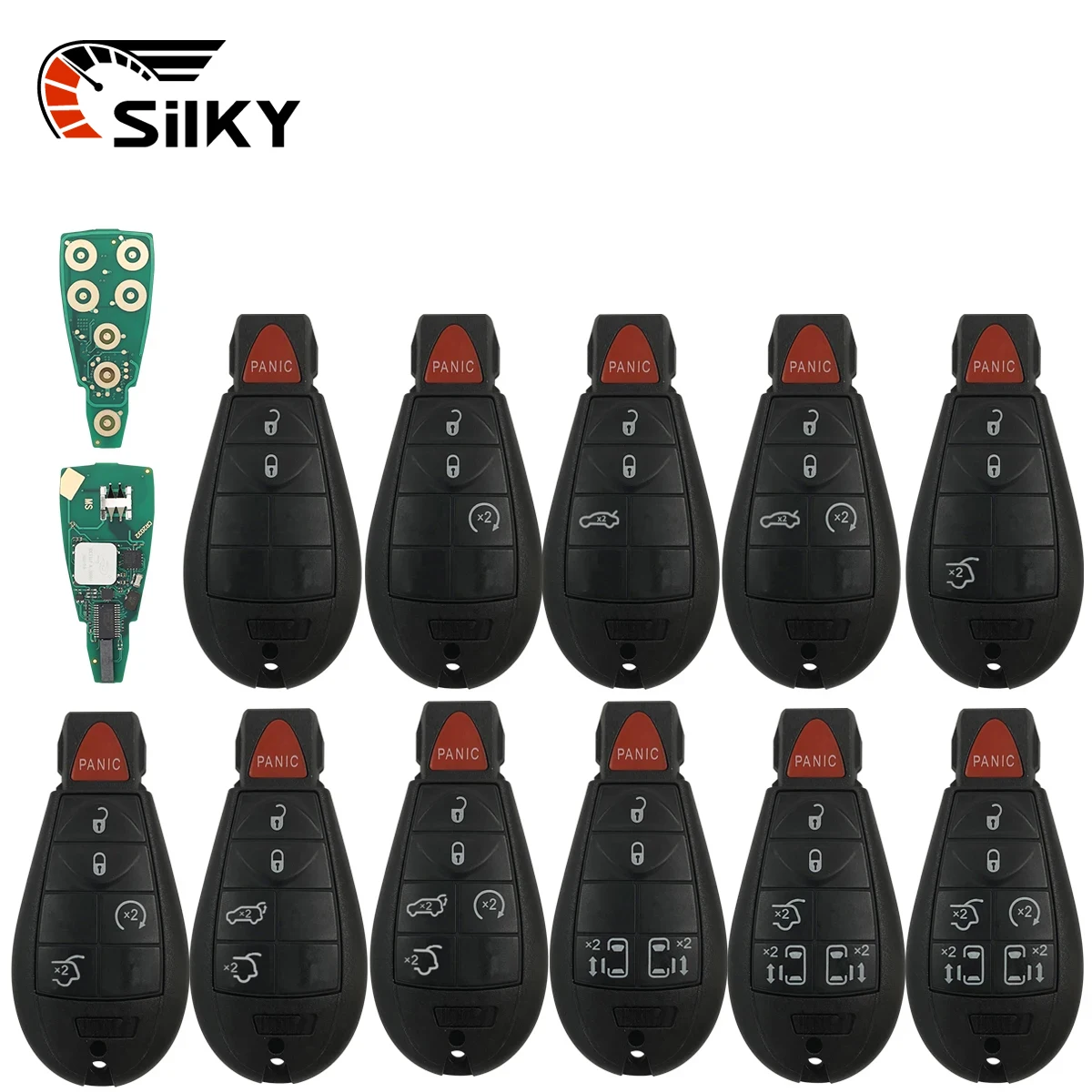 Silky Keyless Ir Fob Remoto, M3N5Wy783X, Iyz-C01C, Fobik Dodge Caravan Chrysler Town Eıb Jeep Cherokee, 433Mhz