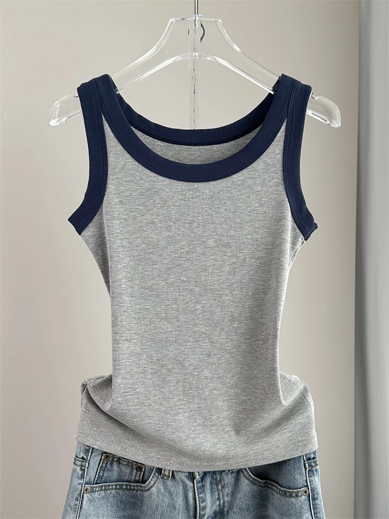 

Modal Cotton Casual Strap Vest Women's Spring Summer Inner Match Suit Outer Wear Sleeveless Top round Neck Commute Style