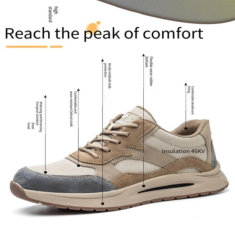 Anti Smashing Anti Stabbing Steel Head Insulation Work Site Breathable Anti Odor Comfortable Safety Shoes Labor Protection Shoes