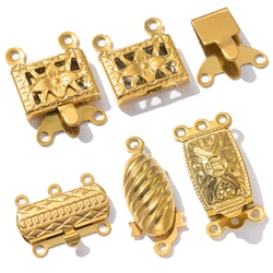 10Sets Gold Stainless Steel Layering Clasps Necklace Pendant Connector for DIY Earring Necklace Bracelet Jewelry Crafts Making