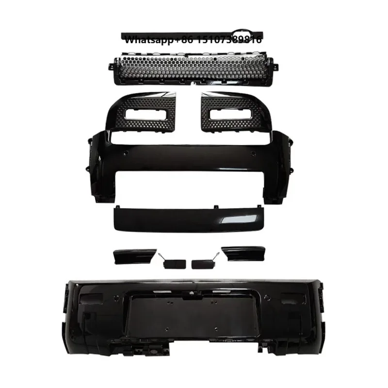 

All Glossy Black Front Rear Bumper Cover Trims Set Body Kit for Defender 110 90 2020 2023