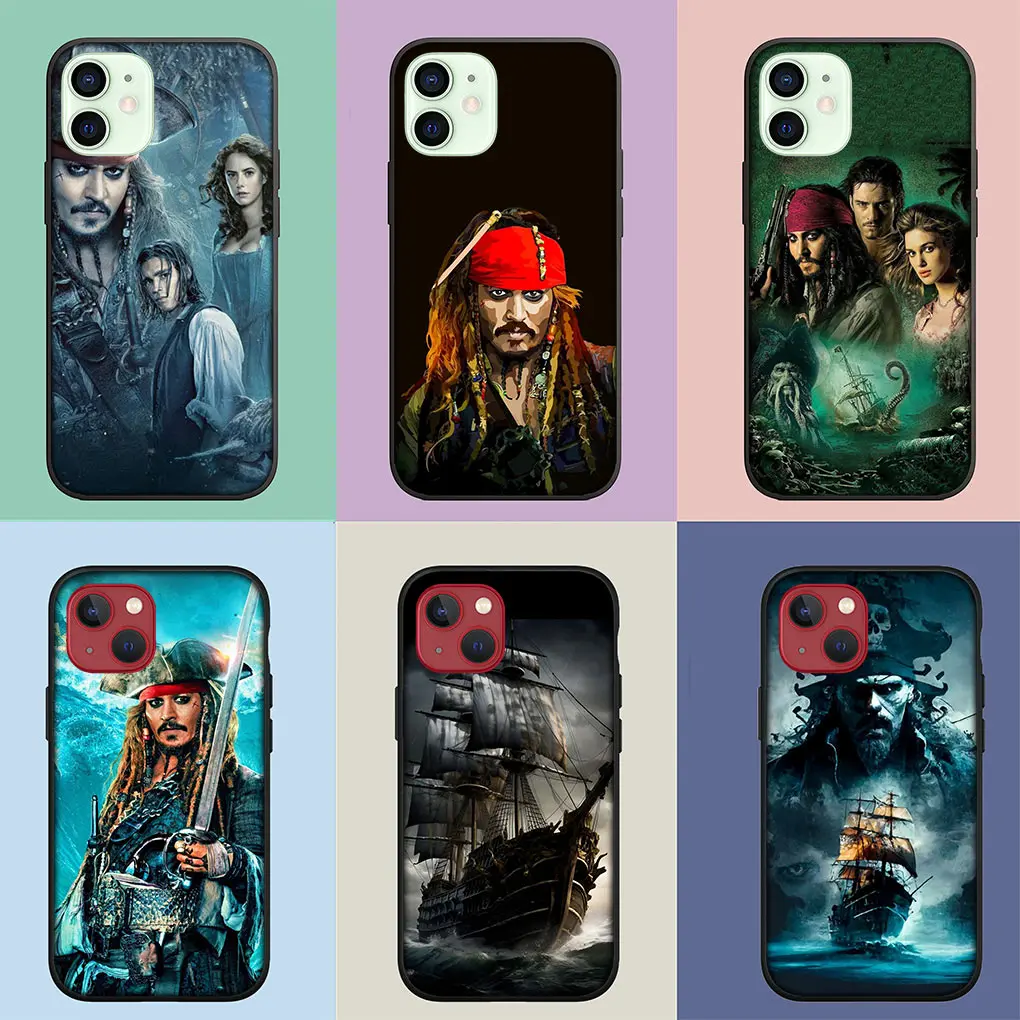 Soft Cover for Apple iPhone 15 14 Plus 13 12 Mini Pro Max XR + 13Pro 14+ 15+ Phone Case Pirates of the Caribbean Jack Sparrow