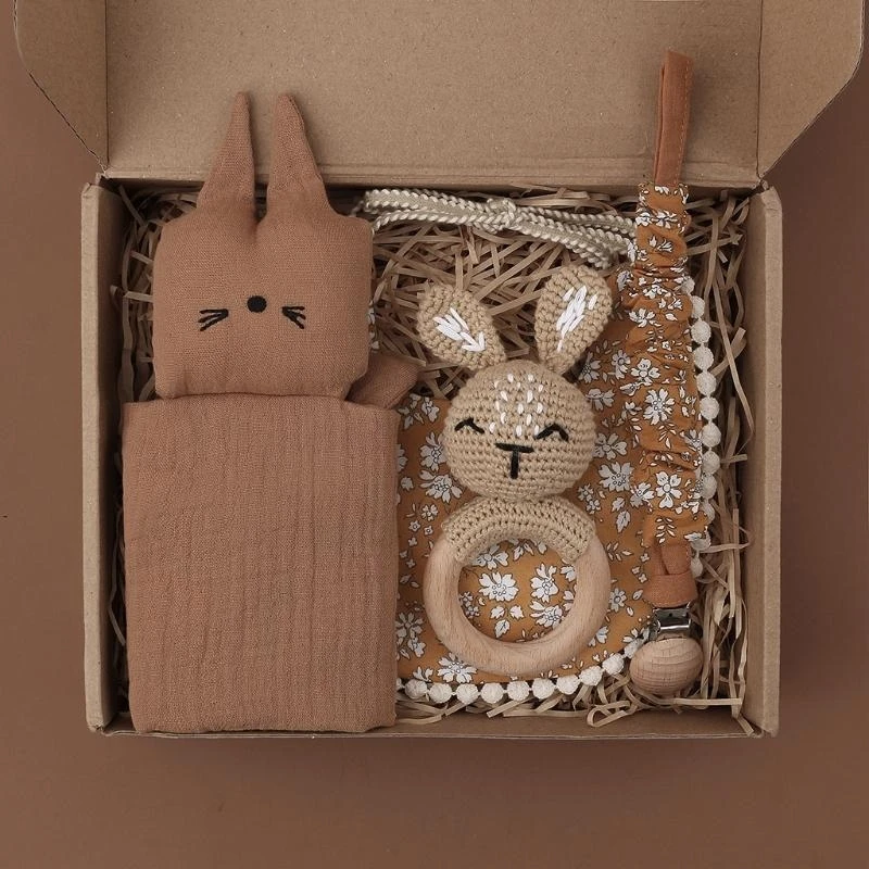 

J15U Appease Supplies Baby Pacifier Chain Baby Saliva Towel Teether Blanket