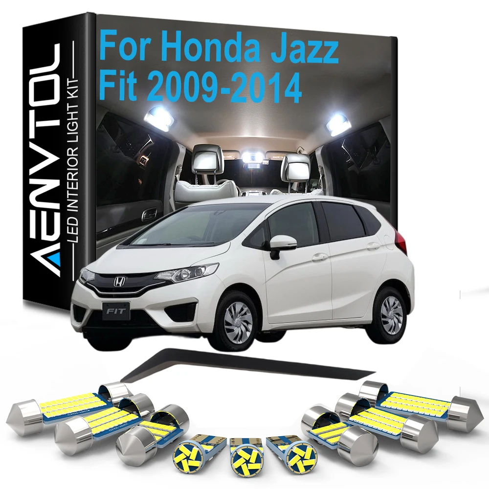 9Pcs Canbus LED Interior Dome Map Reading Light Kit For Honda Jazz Fit MK2 2 II 2009 2010 2011 2012 2013 2014 Car LED Bulb
