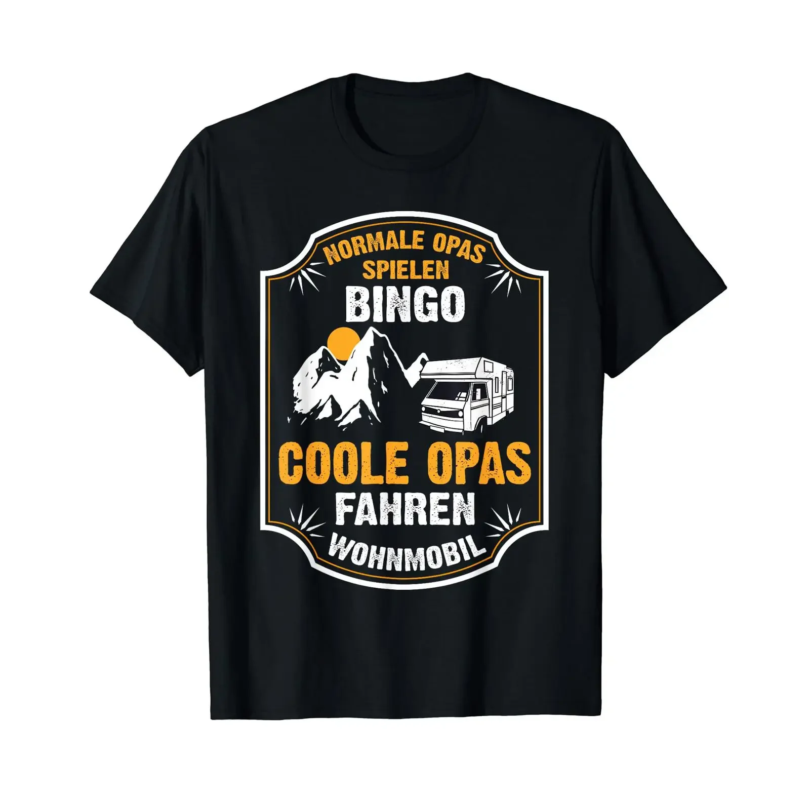 Men's Normal Grandpa Play Bingo Cool Driving Caravan T Shirt vintage Washed Versatile graphic designer clothes fashion Casual