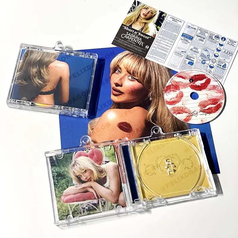 سابرينا نجار موسيقى صغيرة CD المفاتيح قصيرة n الحلو ألبوم اللعب الأغاني DIY كيرينغ تأثيري قلادة الاكريليك إكسسوارات عقد #1