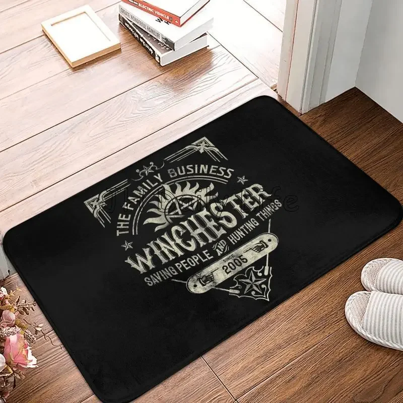 A Very Winchester Business Supernatural Doormat Washable Entryway Non-Slip Floormat for Porch Patio Living Room Bedroom Bathroom