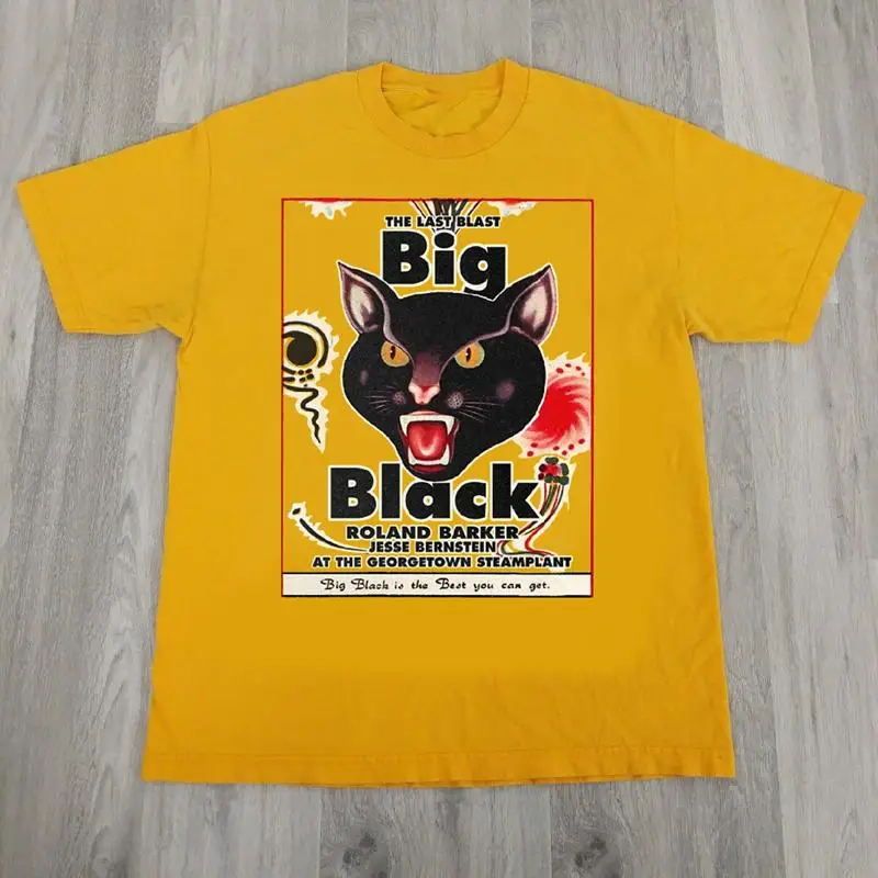 

Big Black Band Tour Concert Poster Adult Gold T Shirt Cotton