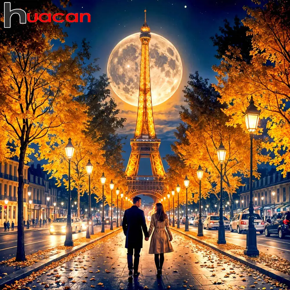 Huacan 2025, neue Kollektion, Diamant-Gemälde, Delphin, Himmel, Diamant-Stickerei, Meer, Sonnenuntergang, Mosaik, Kunst, Dekoration, Gemälde