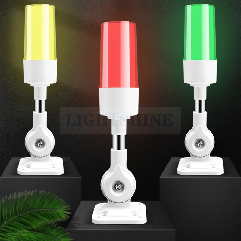 

LED Machine Warning Light One Layer Three-Color Signal Light Equipment Flashing Beacon Light Fold With Sound 24VDC