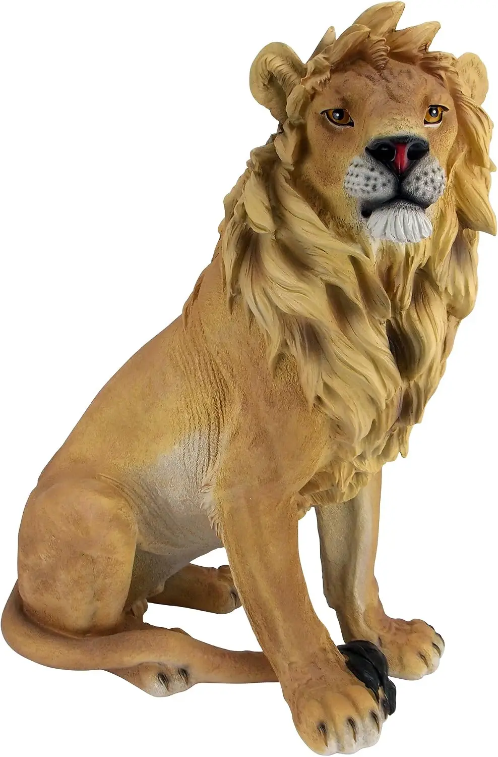 King of Beasts Lion Indoor/Outdoor Garden Statue, 13 Inches Wide, 21 Inches Deep, 27 Inches High, Handcast Polyresin, Full Color