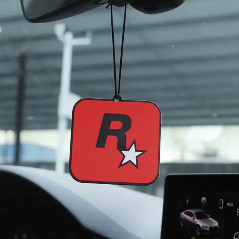 Car Fragrance R Star Pendant Air Freshener Car Rear View Hanging Long-Lasting Aromatherapy Fragrance Tablets Car Deodorization