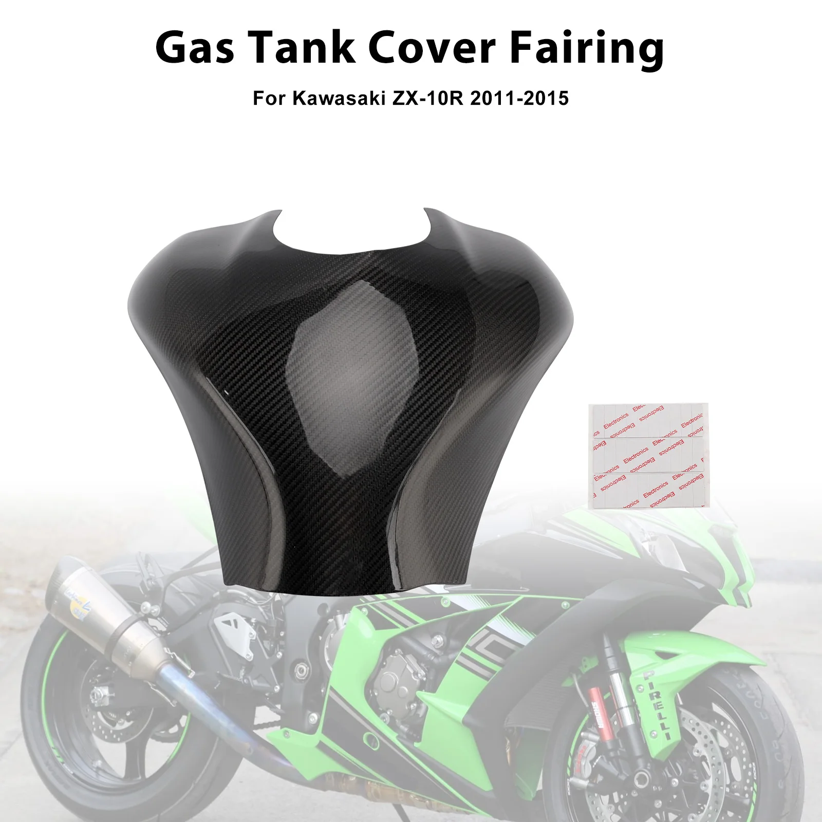 Topteng Real Carbon Fiber Tank Cover Fairing For Kawasaki ZX-10R 2011 2012 2013 2014 2015