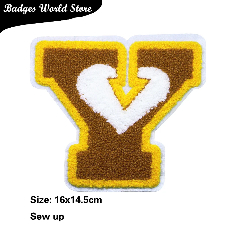Letter A M B Heart-shaped Bear Chenille Icon Towel Embroidery Applique Patches For Clothing DIY Iron on Badges on the Backpack