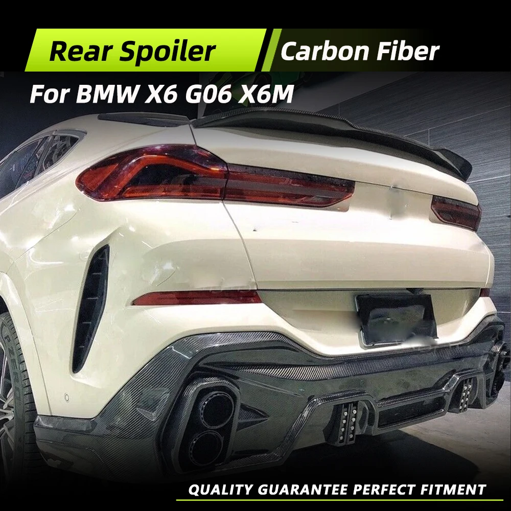 

Car Rear Trunk Spoiler for BMW X6 G06 X6M 2020-2023 Carbon Fiber Auto Rear Boot Lid Highkick Spoiler Wing Lip Racing Spoiler