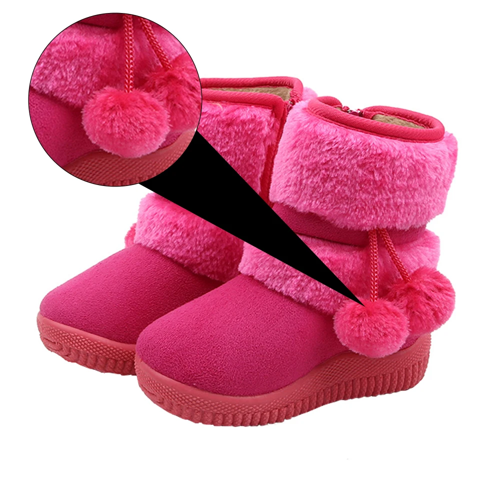 

Children Soft Sole Baby Boots Warm Toddler Shoes Durable Safe Non Slip Girls Snowshoes Prewalker Winter