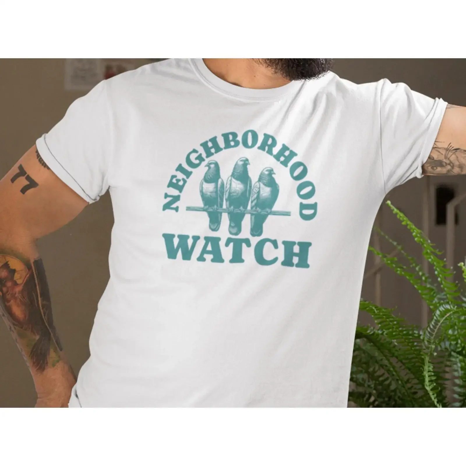 Neighborhood Watch Pigeon T Shirt Funny Bird Urban Humor Retro Streetwear City Life Animal Lover  vintage Washed Slightly