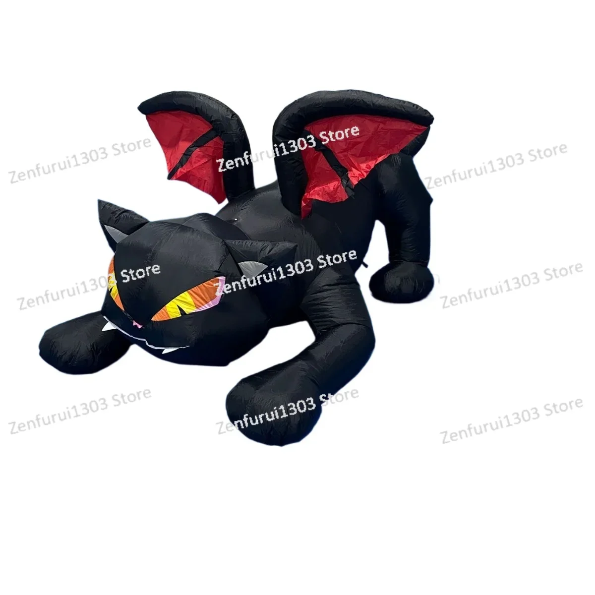 Halloween air model with light inflatable black cat Halloween decoration, ghost festival ghost, inflatable air model