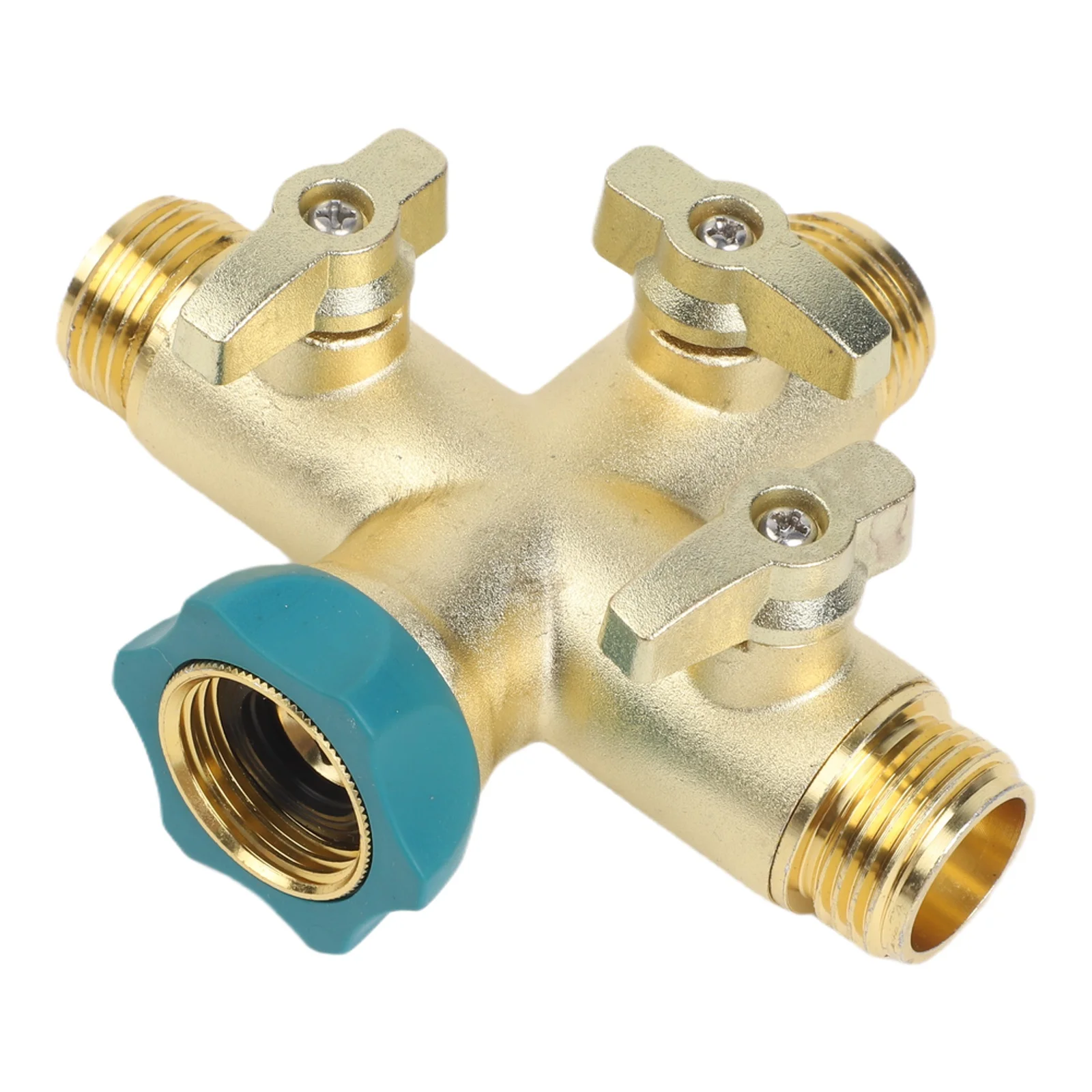 3-Way Brass Hose Splitter Designed for Simultaneous Watering Tasks Using Three Separate Hoses Without for cross Flow