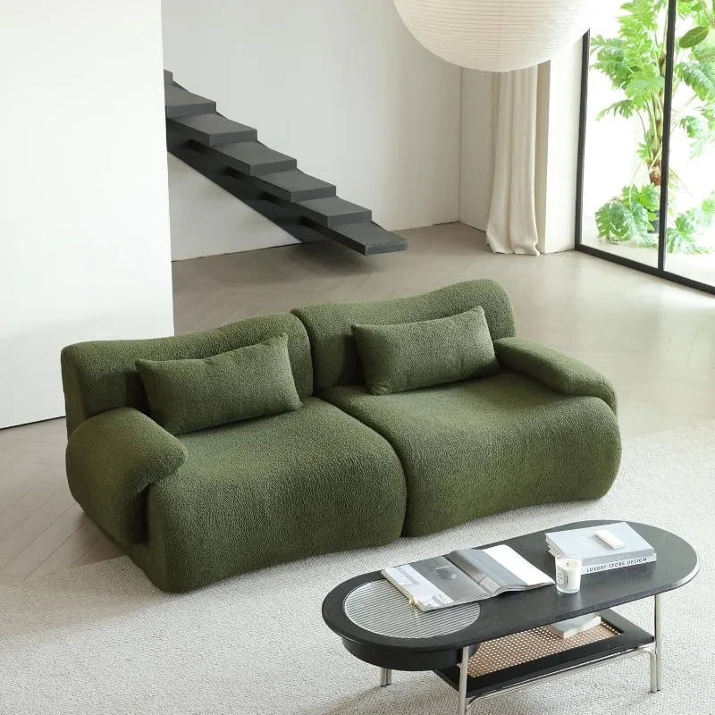 Modulares Sofagarnitur, Love Seat Couch, luxuriöse, moderne Wolkencouch mit Chaiselongue, übergroße Bambusform