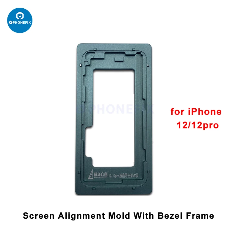 مجموعة وحدة قالب محاذاة شاشة LCD ، إطار إطار إطار ، وسادة مطاطية تغليف لهاتف آيفون 15 و 14 و 13 ميني و 12 برو ماكس و XS وإصلاح الشاشة