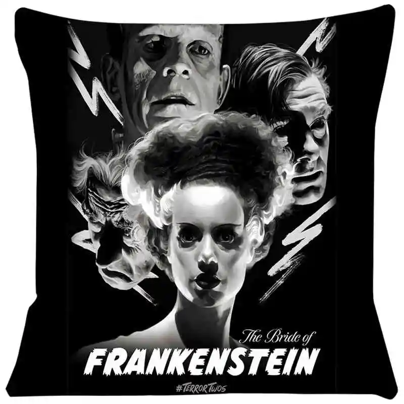 Bride of Frankenstein Cushion Cover Comfortable Short Plush Pillow Cases Chair Car Sofa Pillow Cover Home Decorative  SJ-301