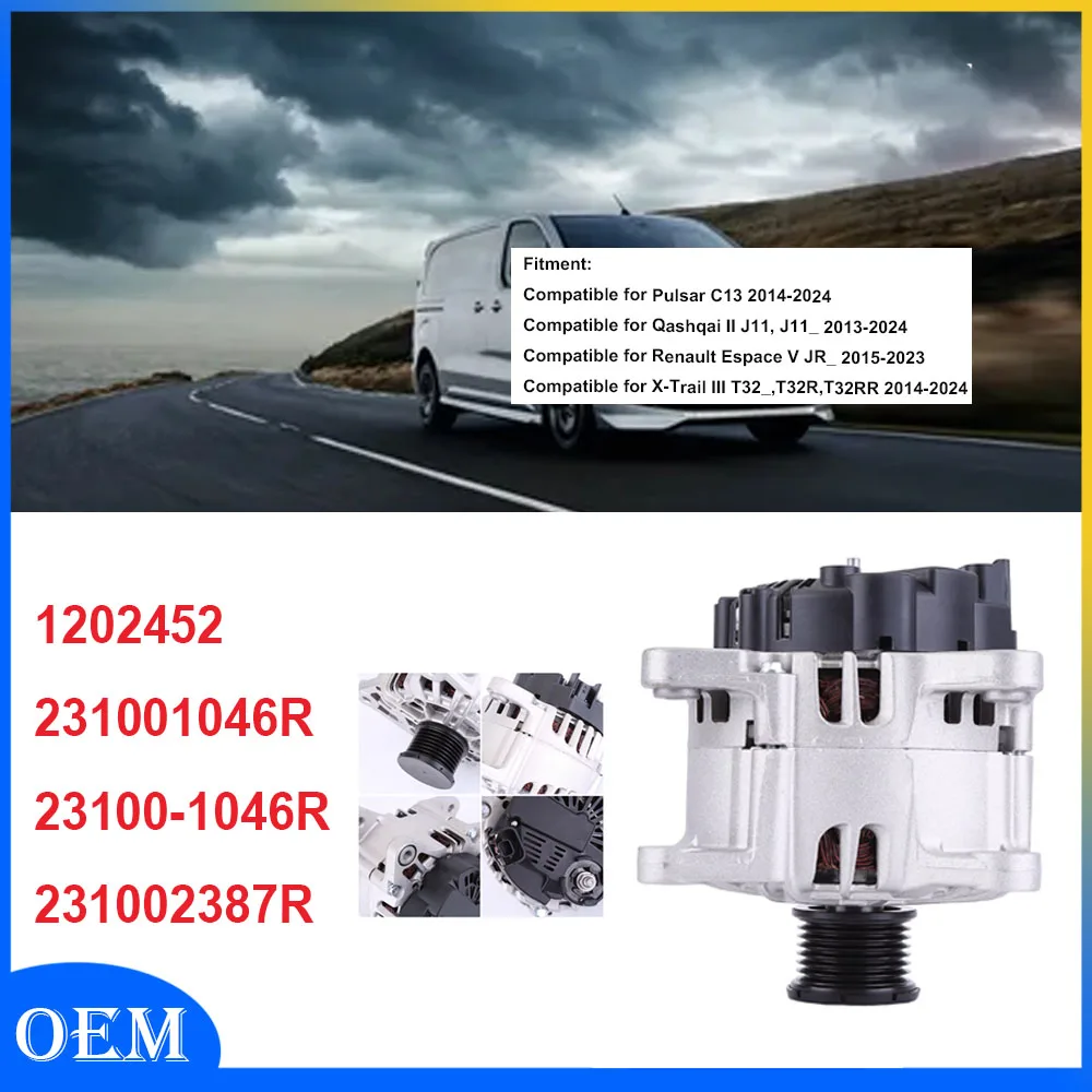 

Этот генератор для Vauxhall Vivaro B X82 Bus 2014-2019 для Pulsar C13 2014-2024 1202452 23100-1046R 231002387R 231001046R