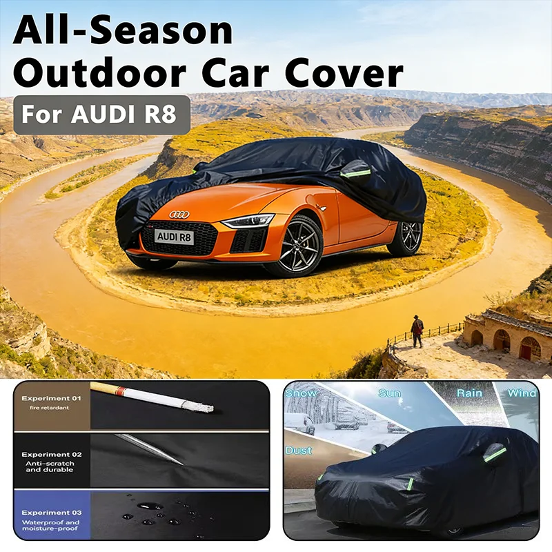 

Наружный автомобильный чехол для AUDI R8 — полная защита на открытом воздухе, водонепроницаемый, пылезащитный, термостойкий