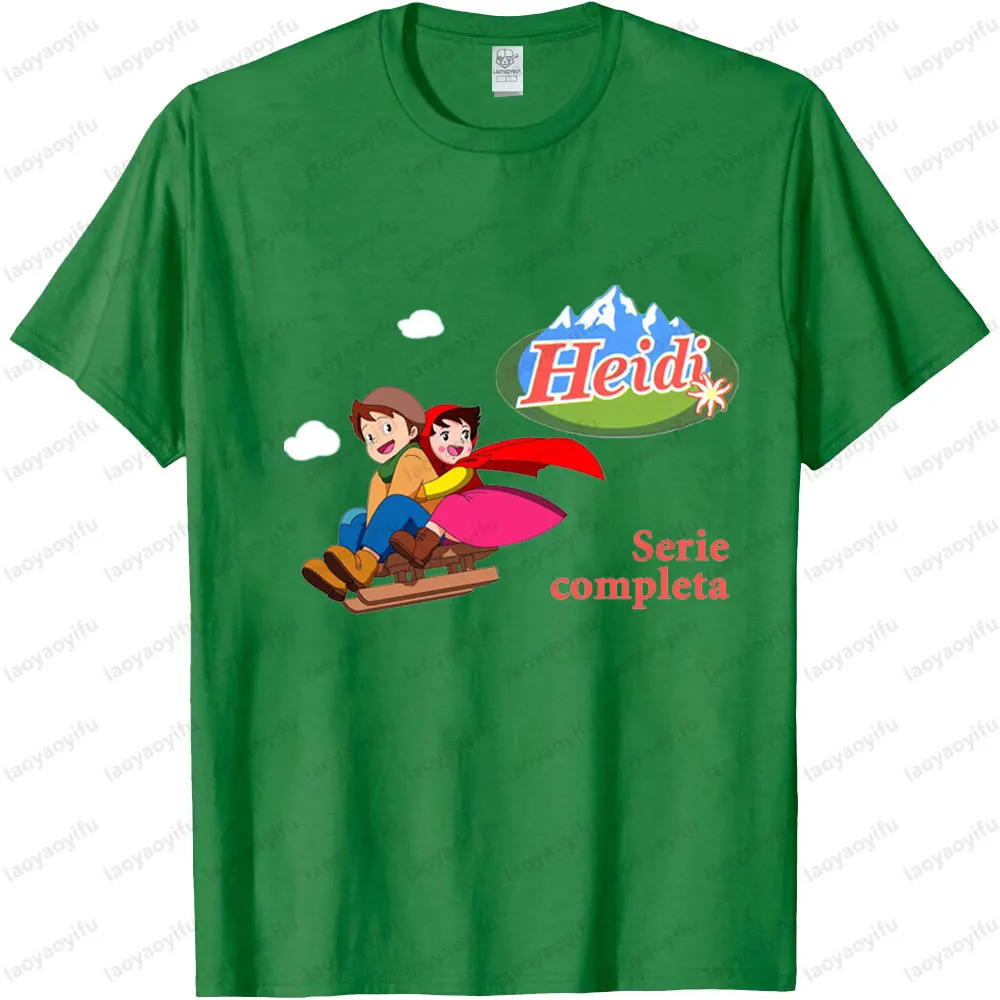 هايدي فتاة من جبال الألب شخصية كرتونية طباعة للجنسين تي شيرت أنيمي متحمس الحياة اليومية هدية تي شيرت الرجال النساء قميص #2